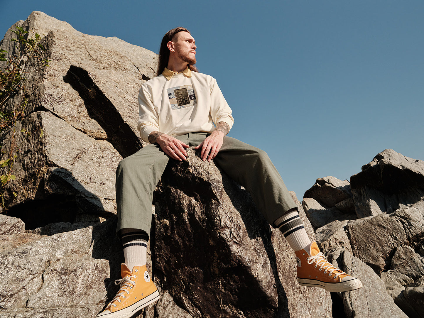 "PAY ATTN" Patchwork Sweatshirt